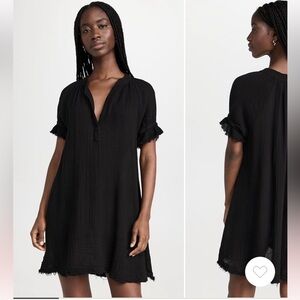 9seed short sleeve cover up in black